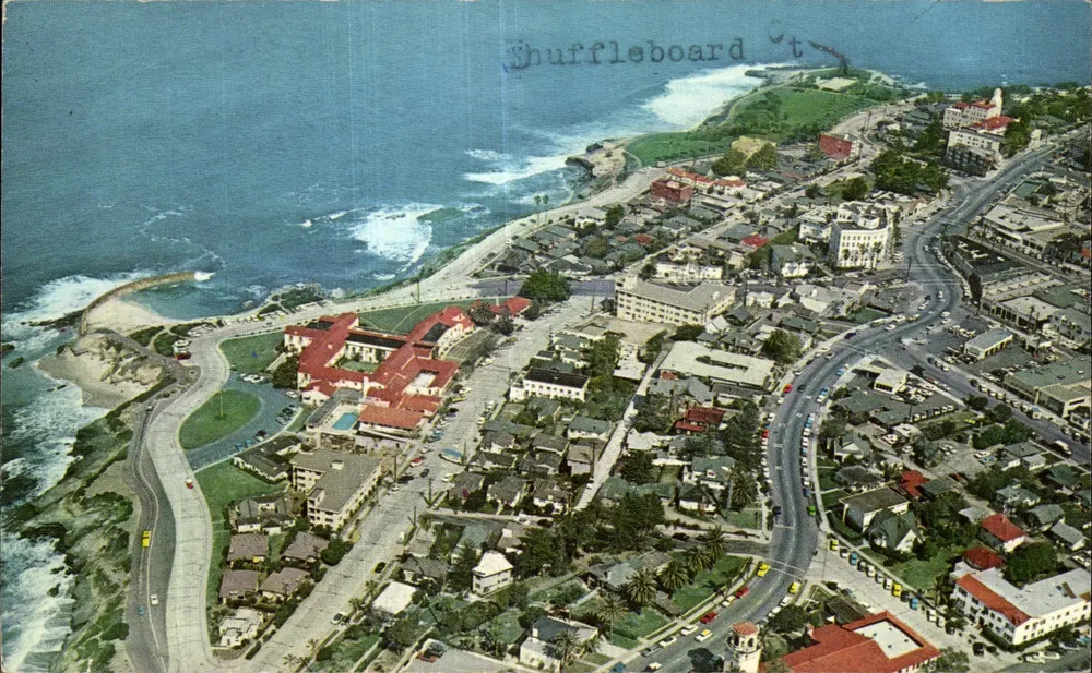 La Jolla, Califórnia — vista aérea — Western Publ. & Nov. Co., Los Angeles, Calif. - Frente