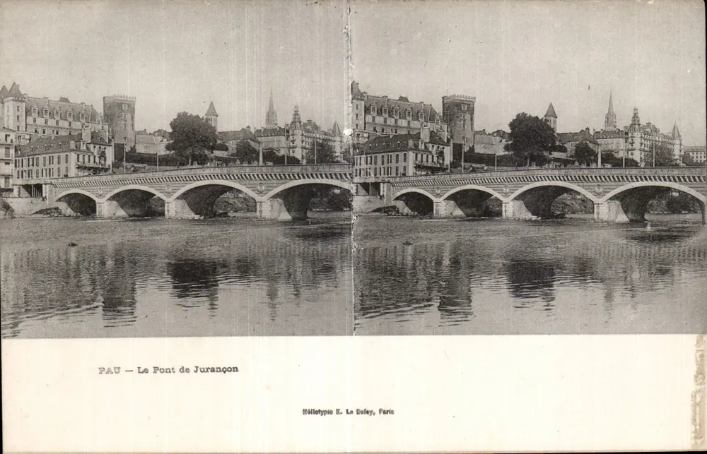 Pau — Der Jurançon-Brücke — Héliotypie E. Le Daley, Paris - Vorderseite