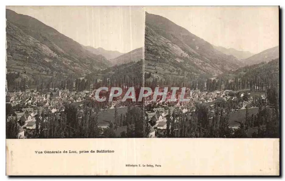 Allgemeiner Blick auf Luz, aus Solférino — Héliotypie E. Le Deley, Paris - Vorderseite