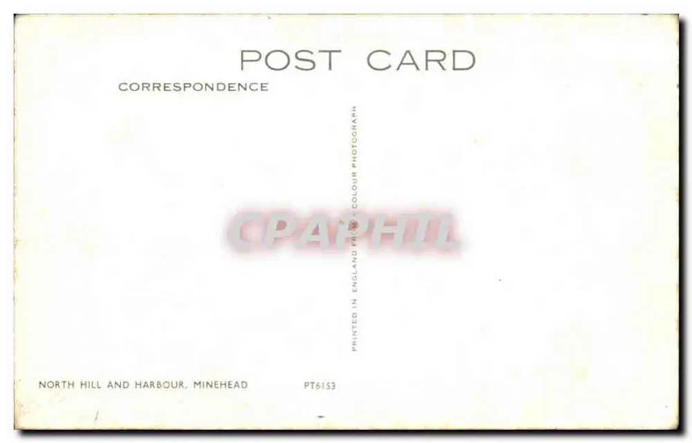 North Hill and Harbour, Minehead — Panoramablick — Verleger Minehead, Nr. PT6153 - Rückseite