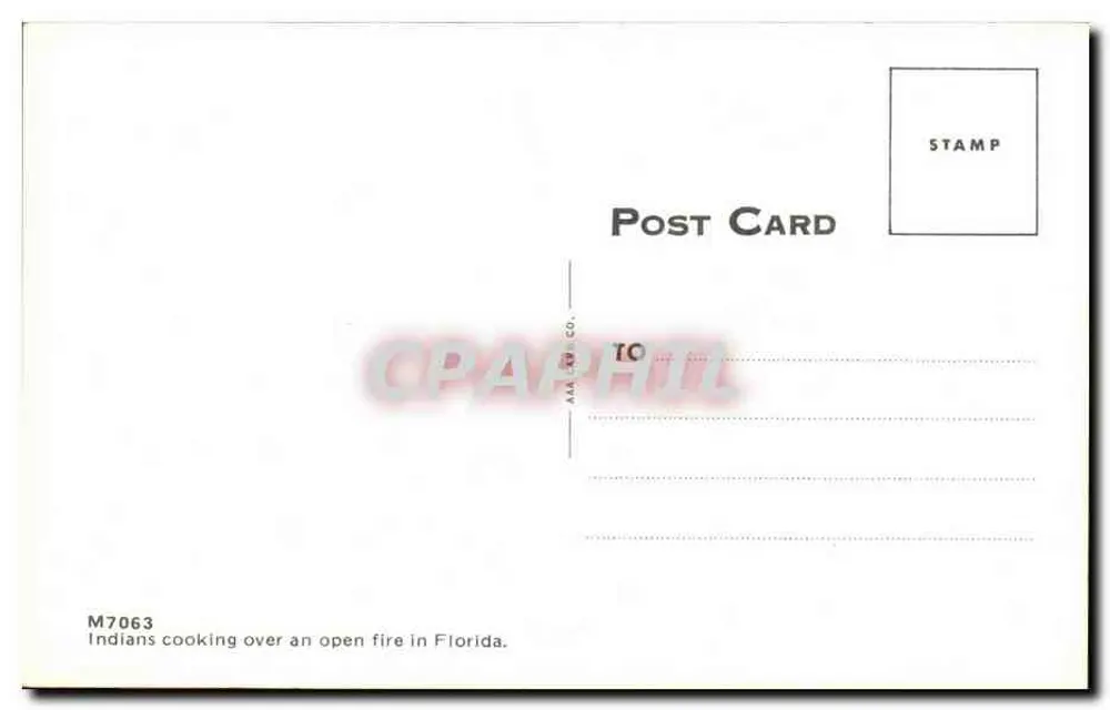 Indianen die koken bij een kampvuur — in Florida — M7063 - Achterkant