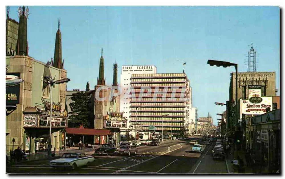 Hollywood Boulevard — vista para o Leste — editor M. Tock & Sons, série P41257 - Frente