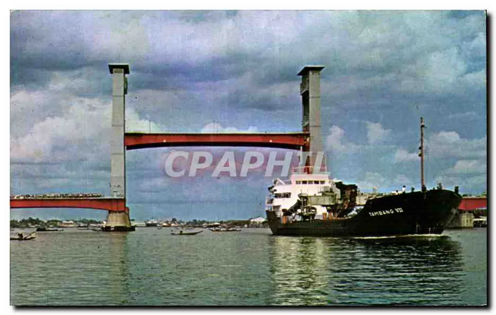 Brücke "Ampera" - Palembang — Brücke Ampera — unbekannter Verlag, Seriennummer nicht sichtbar - Vorderseite
