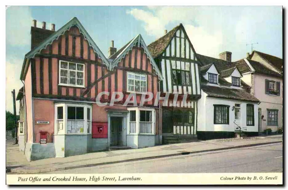 Post Office and Crooked House, High Street, Lavenham — Farbfoto von B. O. Sewell - Vorderseite