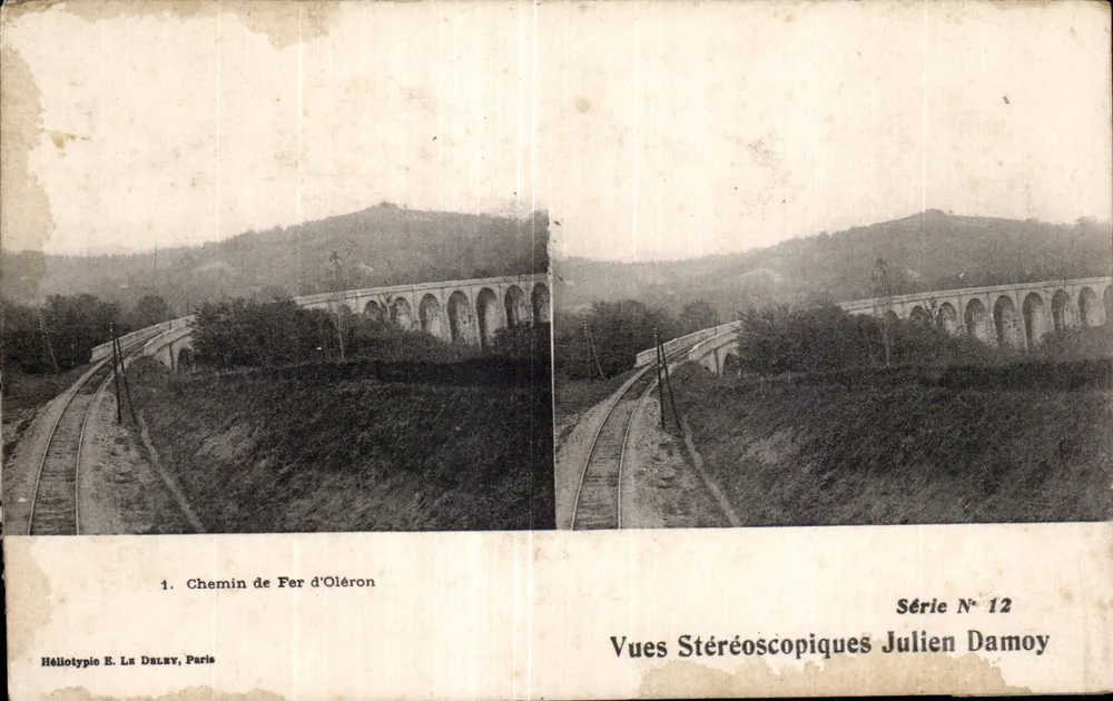 Chemin de Fer d'Oléron — Viadukt — Héliotypie E. Le Delsy, Paris, Serie Nr. 12 - Vorderseite