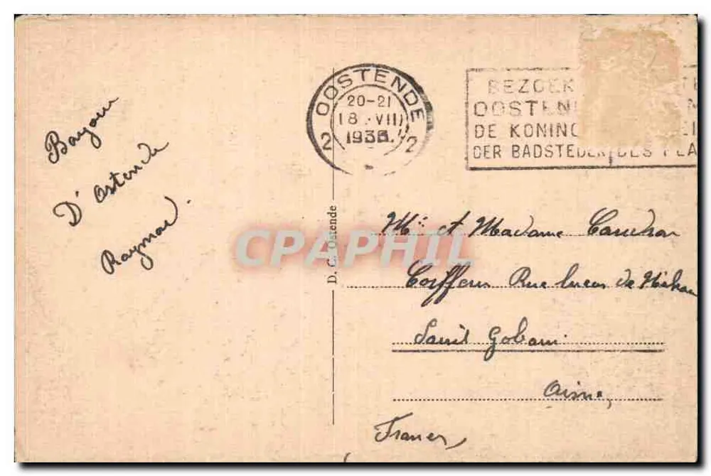 Ostend — Das Dampfschiff « Princess Clémentine » — unbekannter Verlag - Rückseite