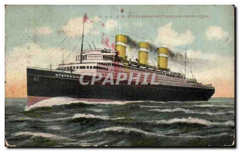 H.A.L.S. Statendam — trois cheminées jaunes — éditeur H.A.L.S. Statendam - Vorderseite