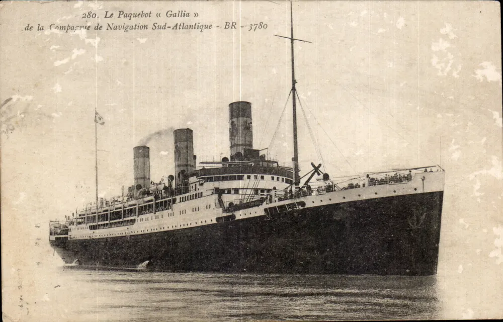 Das Dampfschiff « Gallia » — Compagnie de Navigation Sud-Atlantique — BR-3780 - Vorderseite