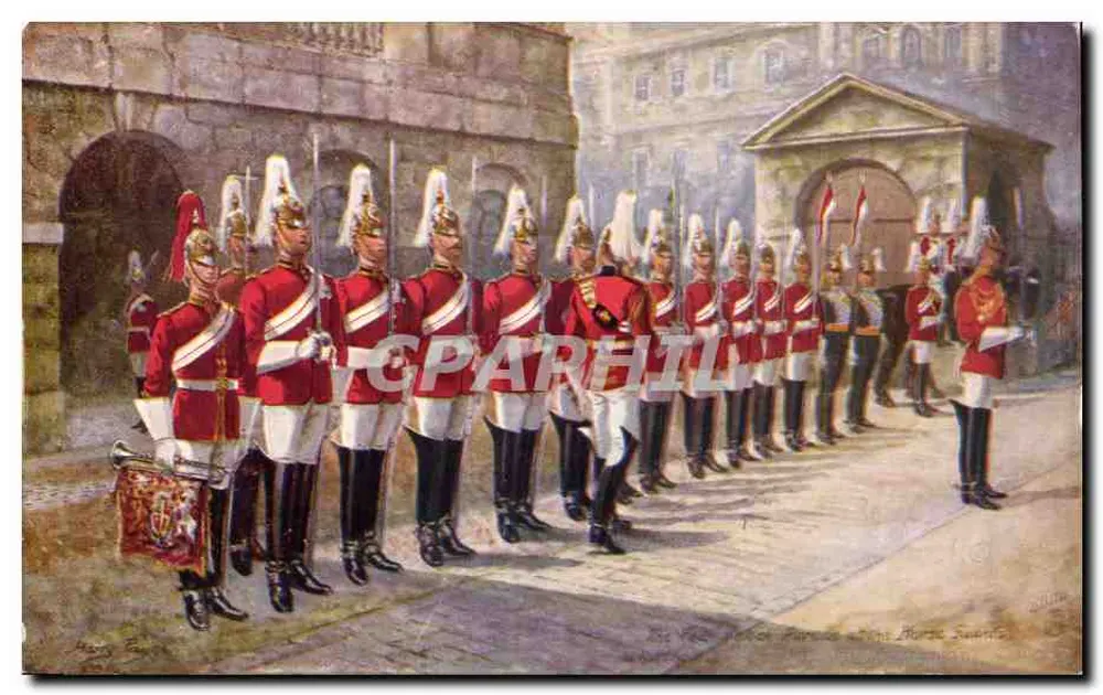 1st Life Guards — Abteilung der Kavallerie des Schlosses, inspiziert in Whitehall — Tuck's Post Card No. 3546B - Vorderseite