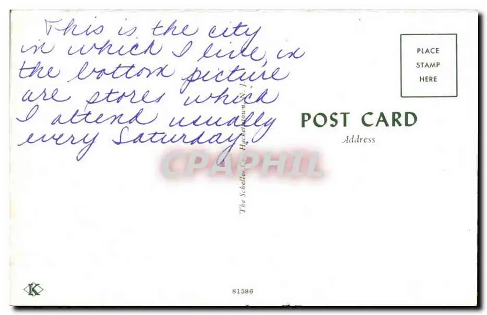 Paterson, New Jersey — widok z lotu i handlowa ulica — The Schobler Co., Paterson N.J., n° 81586 - Rewers