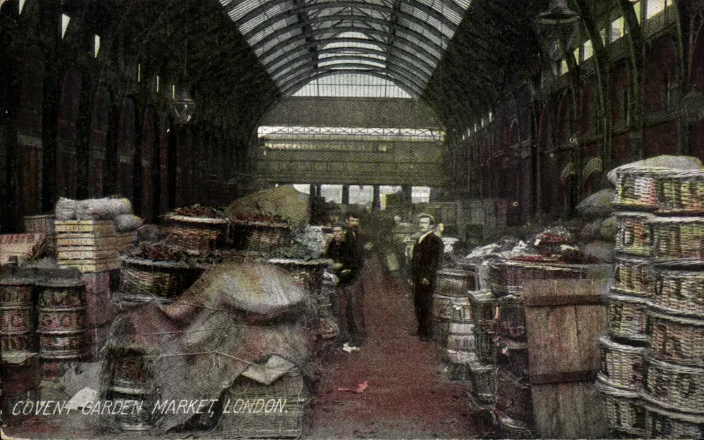 Covent Garden Market, Londres — vue intérieure du marché — éditeur non identifié - Recto