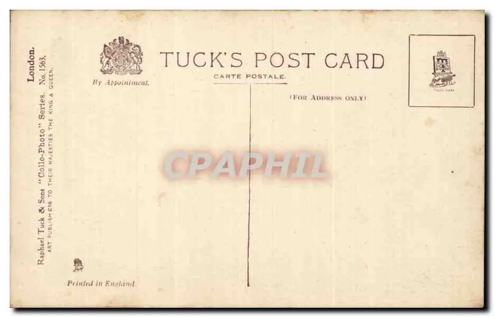 Die Bank of England und die Royal Exchange in London — Tuck & Sons, Serie 'Collo-Photo' n°1563 - Rückseite