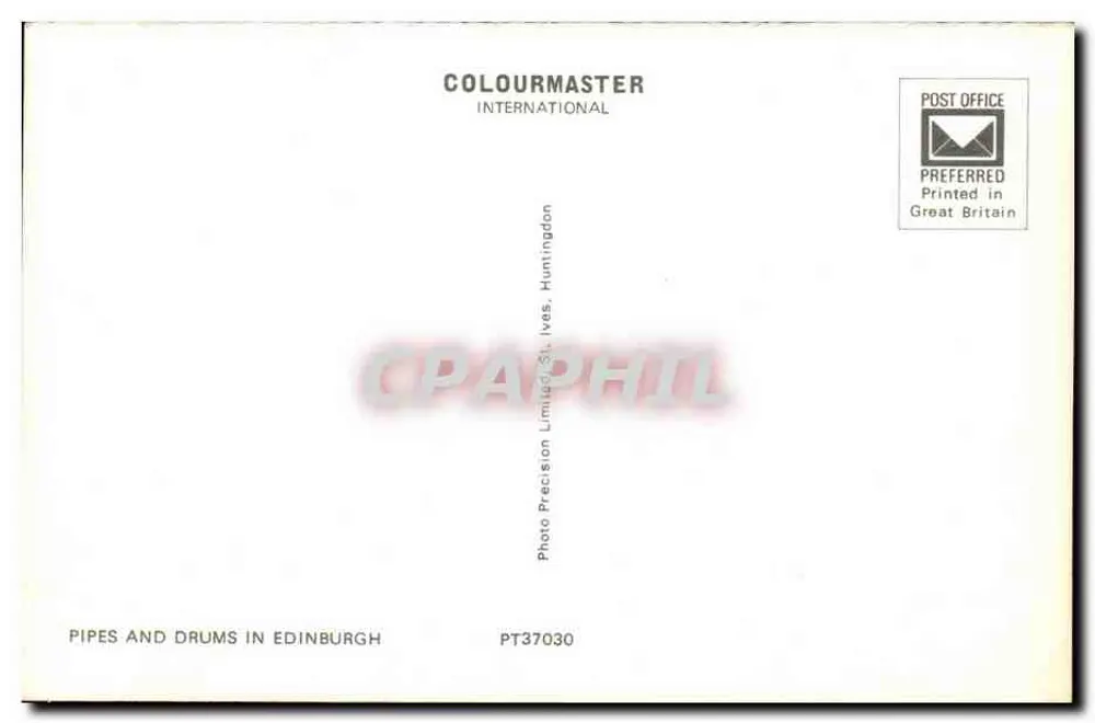Pipes and Drums in Edinburgh — Académie Exhibition — Colourmaster International - Verso