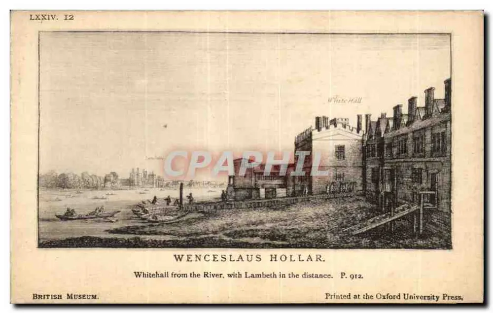 Whitehall vom Fluss aus, mit Lambeth im Hintergrund — Wenceslaus Hollar — Gedruckt bei der Oxford University Press - Vorderseite