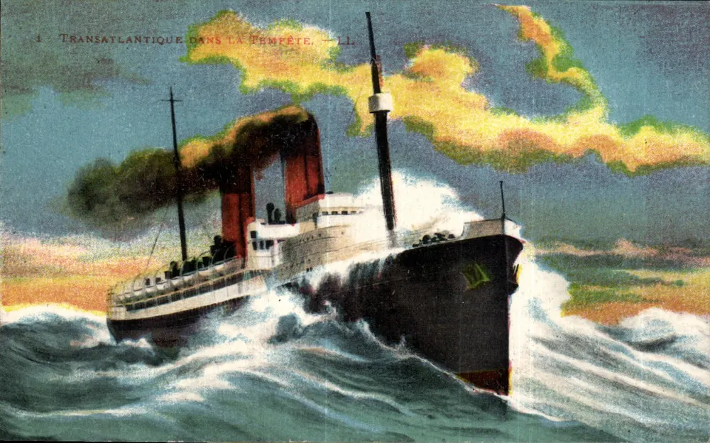 Transatlantischer Dampfer in einem Sturm — LL — Verlag LL - Vorderseite