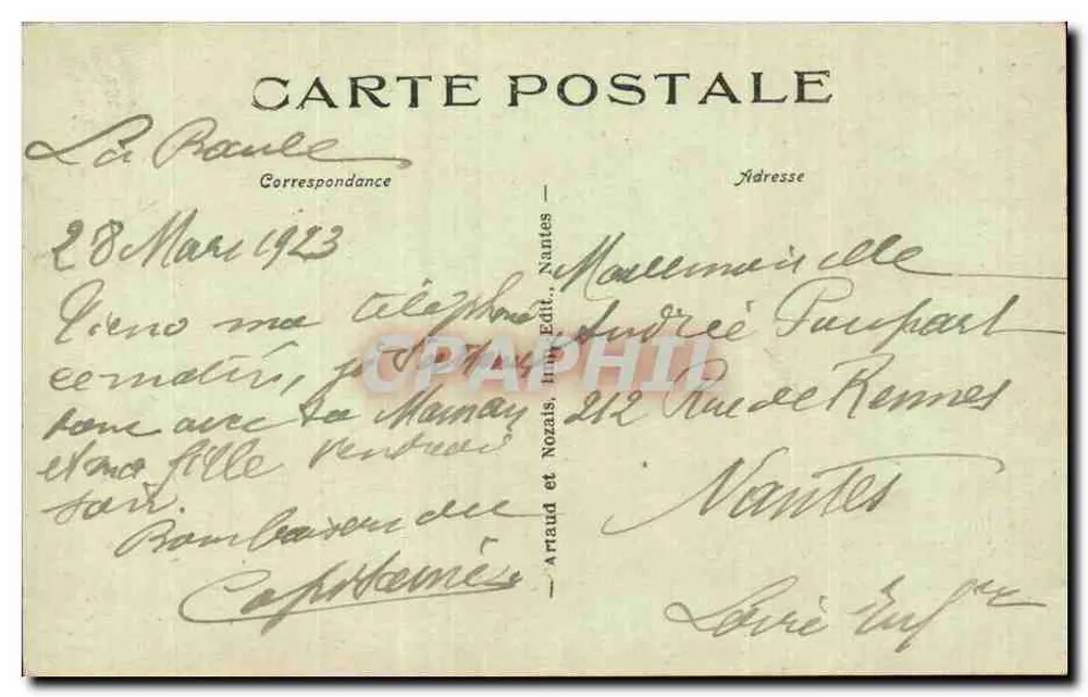 Fischboote, die vor dem Sturm fliehen — Serie 34 — Arraud et Nozais, Nantes - Rückseite