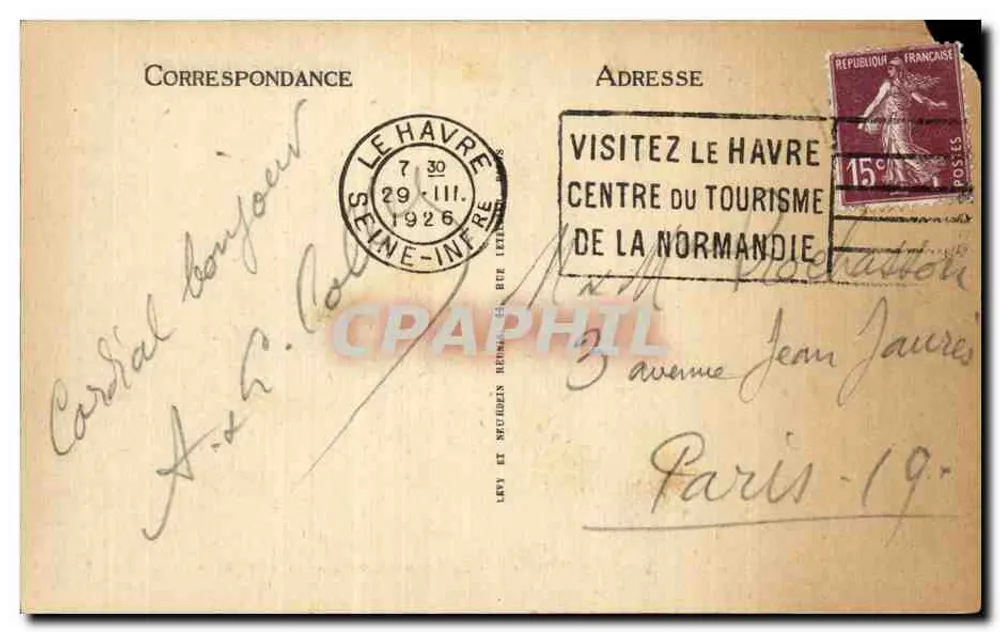 Le Havre — Transatlantikschiff "Paris" am Tidekai — LL n°408 - Rückseite