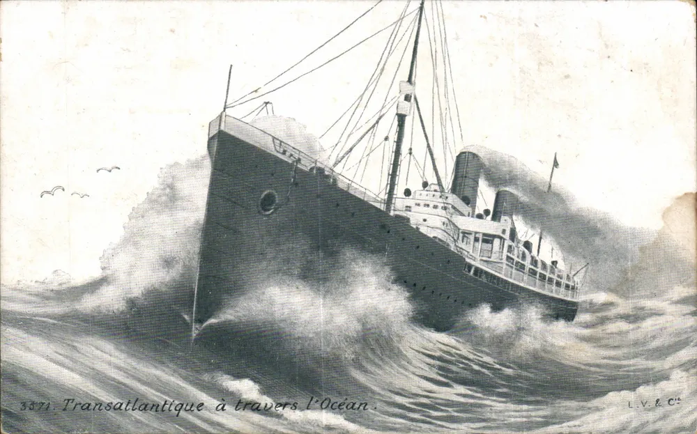 Transatlântico atravéz do Oceano — L.V. & Cie — n° 3371 - Frente