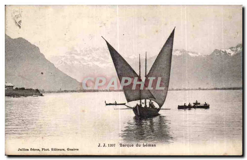 Barco do Léman — Genebra — Jullien frères, Fot. Editores, Genebra, n° J.J. 1207 - Frente