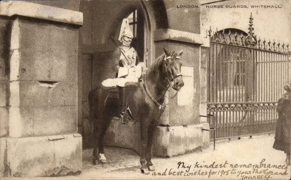 London. Horse Guards, Whitehall — Reiter in Uniform — Verlag Savoy Series - Vorderseite