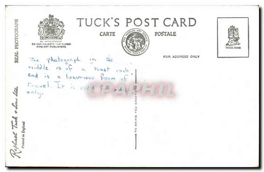 Douglas, I.O.M. — vista panoramica con faro, promenade, giardino e carrozza a cavallo — Tuck's Post Card n° I.O.M. 136 - Verso