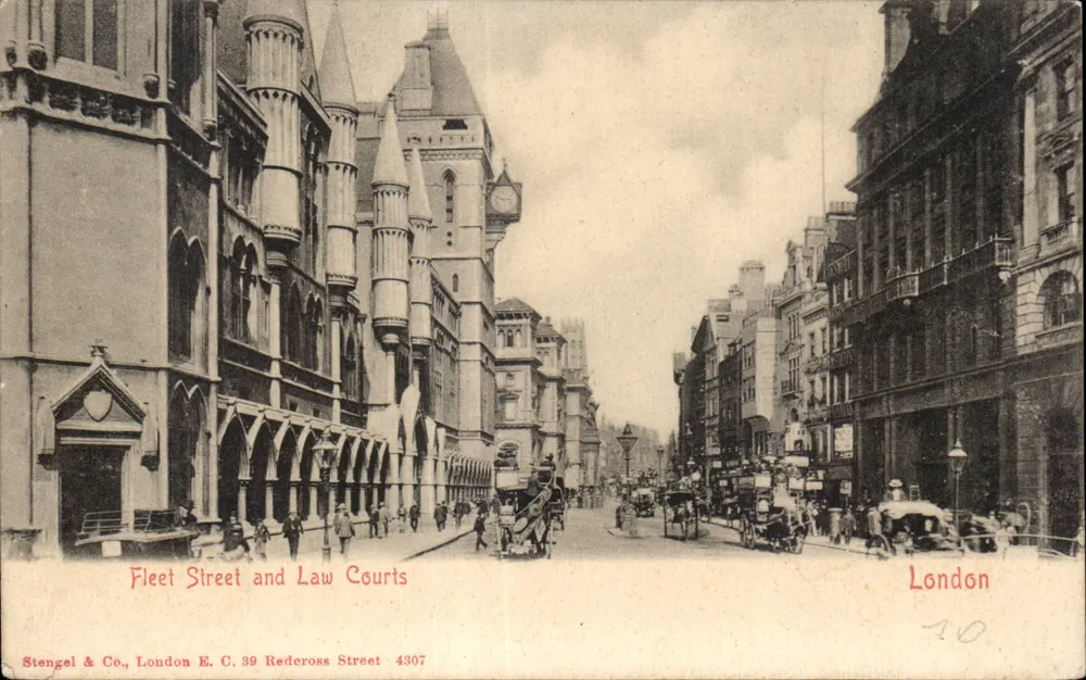 Fleet Street und Law Courts — London — Stengel & Co., London E.C. 39 Redcross Street 4307 - Vorderseite