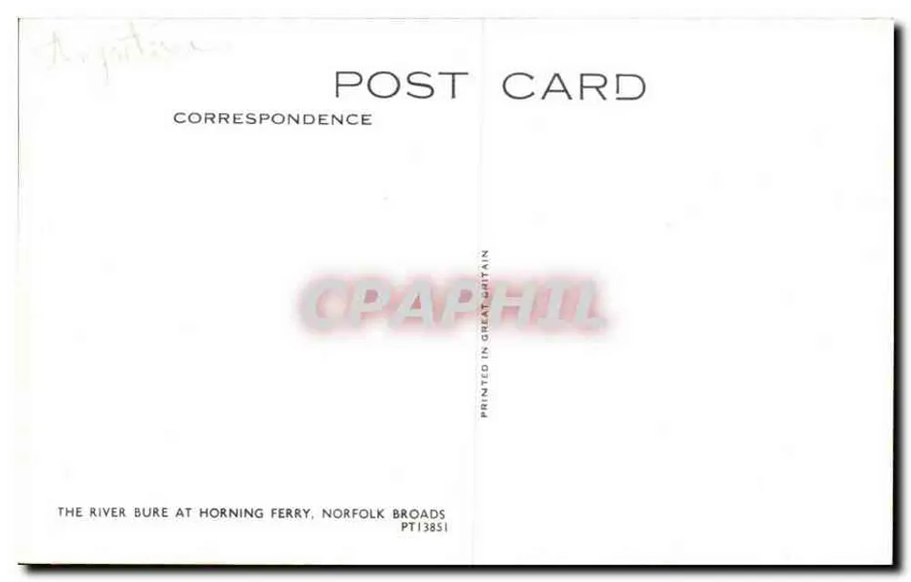 Der Fluss Bure bei Horning Ferry — Norfolk Broads — Verlag PTI3851 - Rückseite