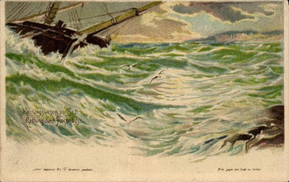 Rettung durch Rettungsring — Sagenserie Nr. 157 — Lüttin - Vorderseite