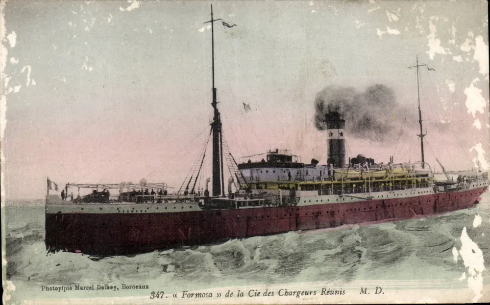Der Dampfer « Formosa » — Cie des Chargeurs Réunis — Phototypie Marcel Delbey, Bordeaux, n°347 - Vorderseite