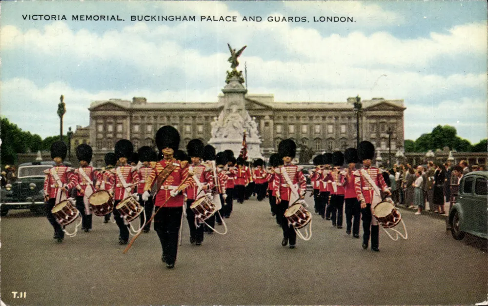 Victoria Memorial, Buckingham Palace und Guards, London — T.II — Valentine-Karteikarte - Vorderseite