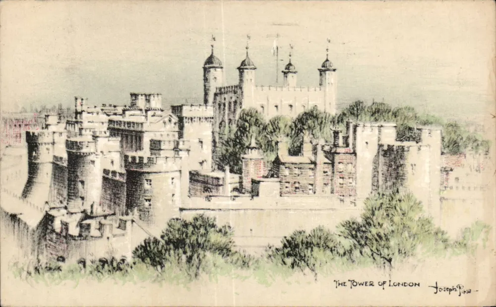 Die Tower of London — Zeichnung von Joseph Pike — Verlag: J. & Lang, Ltd. Glasgow - Vorderseite