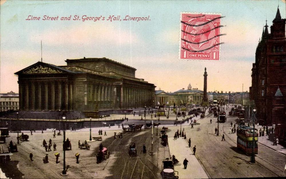 Lime Street und St. George's Hall, Liverpool — Stanleys (Buchhandlung) Ltd. Nr. 1166 - Vorderseite