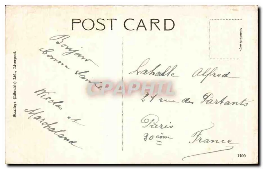 Lime Street und St. George's Hall, Liverpool — Stanleys (Buchhandlung) Ltd. Nr. 1166 - Rückseite