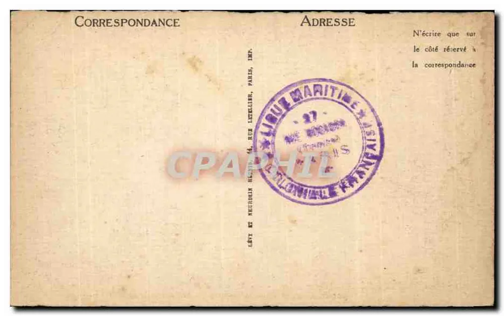 Marine Sturm — Starker Sturm — Ein Mann auf See — von R. Dumont-Duparc, Maler des Ministeriums für Marine — LL - Rückseite