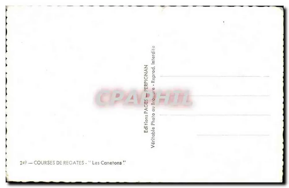 Corridas de regatas - 'Les Canetons' — Éditions Pages - Perpignan - Verso