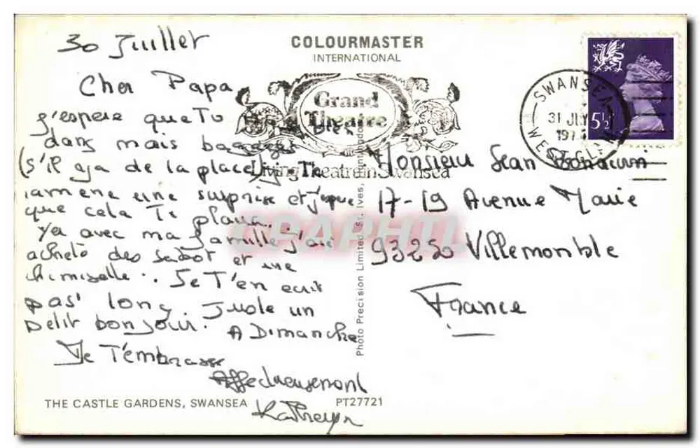 Swansea — I Giardini del Castello — Colourmaster International - Verso