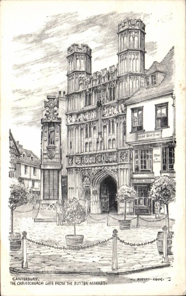 Canterbury — Christchurch-Tor aus Sicht des Buttermarkts — W. Jeffrey — Salmon-Serie - Vorderseite