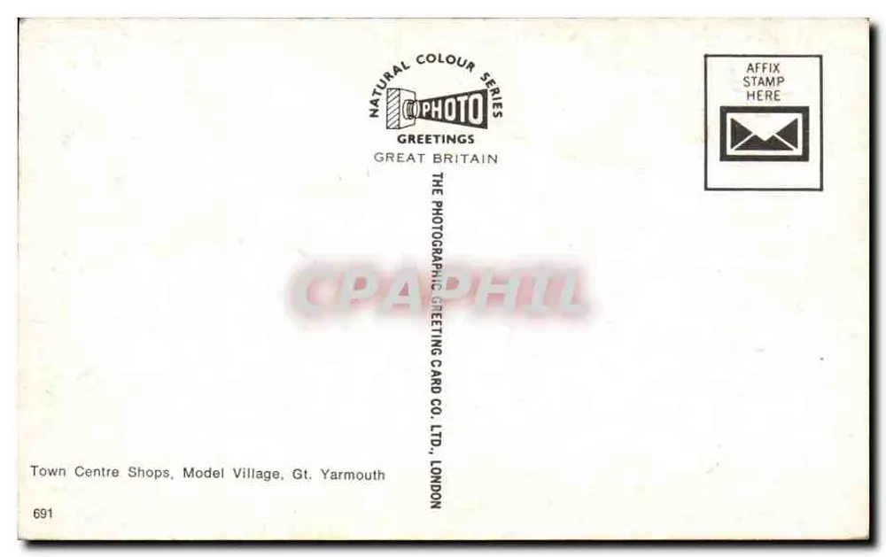 Town Centre Shops — Modell Dorf — The Photographic Greeting Card Co. Ltd. - Rückseite