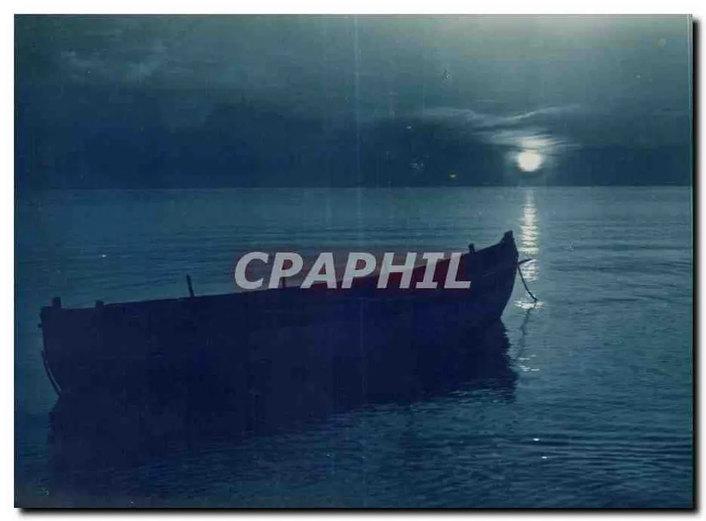 Boot auf dem Wasser — Nacht, Mond - Vorderseite