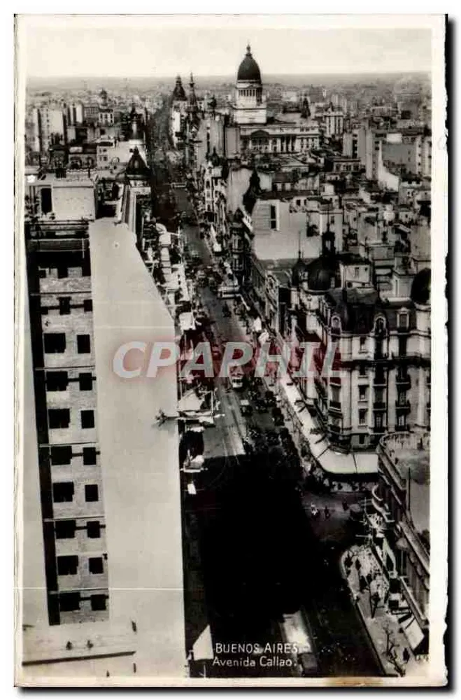 Buenos Aires — Avenida Callao — Luftbild mit dem Palast der Kultur im Hintergrund - Vorderseite