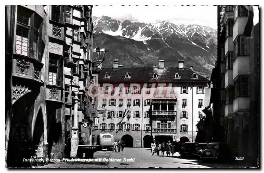 Innsbruck, Herzog-Friedrich-Straße mit Goldenen Dachl — Verlag 'Das Zeichen für Qualität', Seriennummer 1059 - Vorderseite