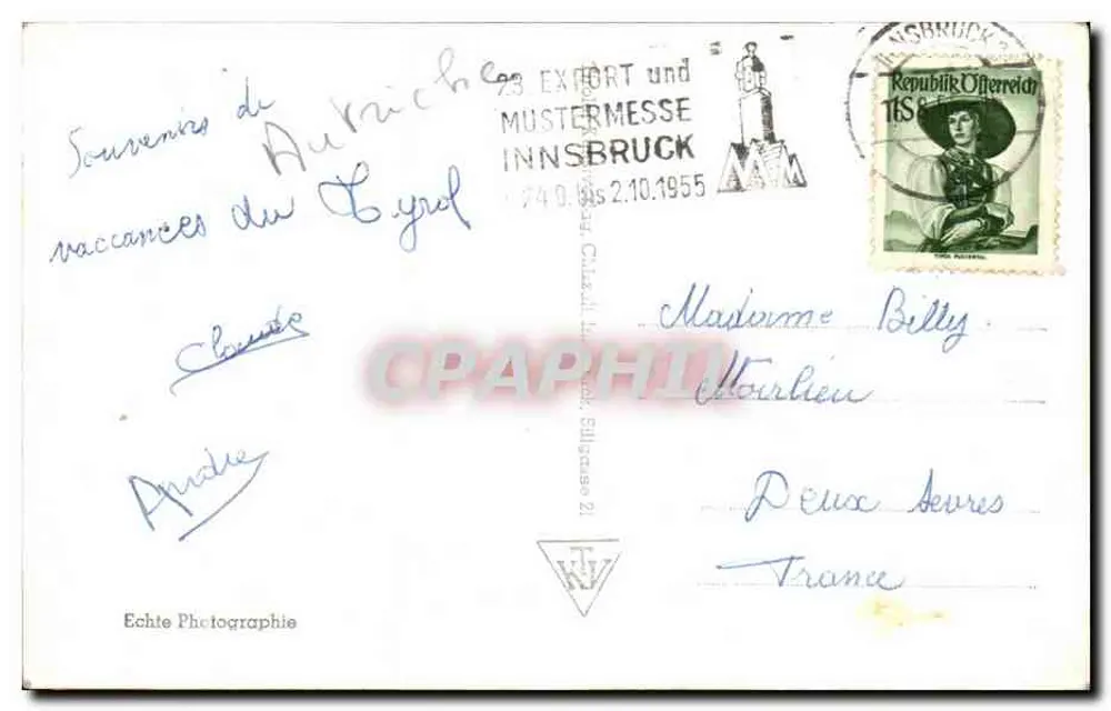 Innsbruck — Herzog Friedrichstraße mit Goldenem Dachl — Echte Photographie, n° 1055 - Rückseite