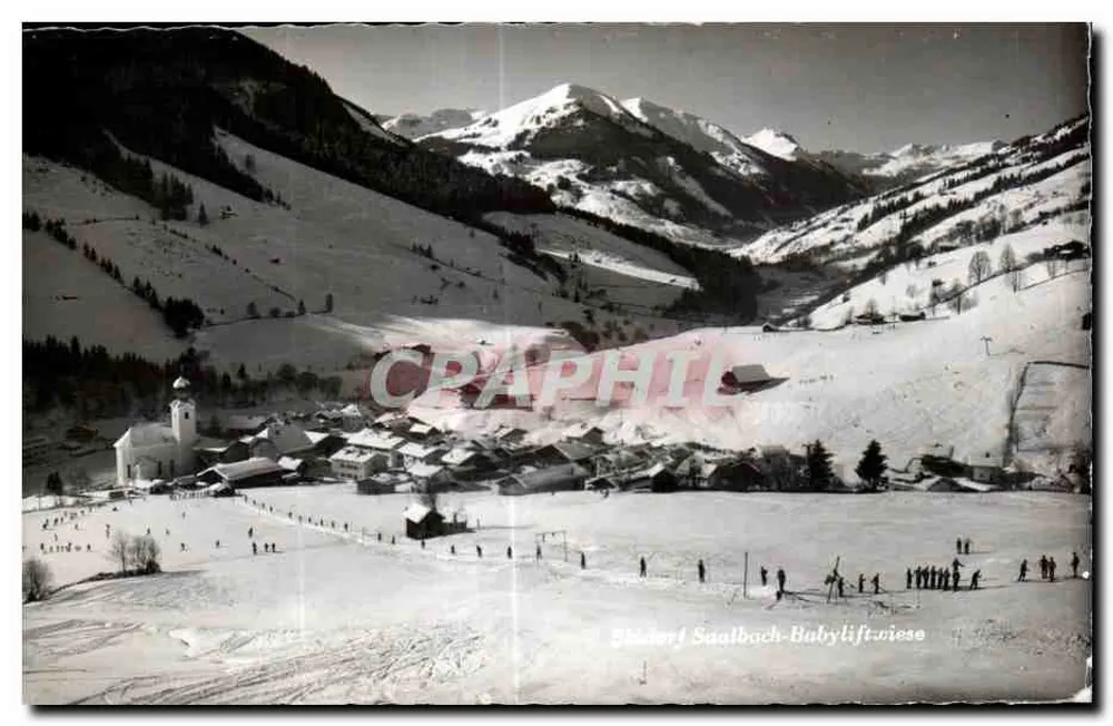 Saaalbach-Babyliftwiese — Winter-Ski-Ansicht — Verlag Diotobahn Karl Hallinger - Vorderseite