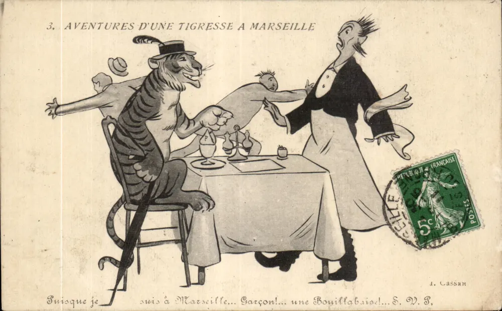 Abenteuer einer Tigerin in Marseille — 3. Bin ich in Marseille... Junge!... eine Bouillabaisse! — J. Cassan - Vorderseite