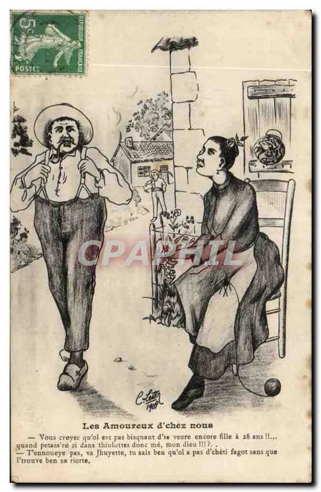 Die Liebenden unter uns — Karikatur von C. Lattin — um 1907 veröffentlicht - Vorderseite