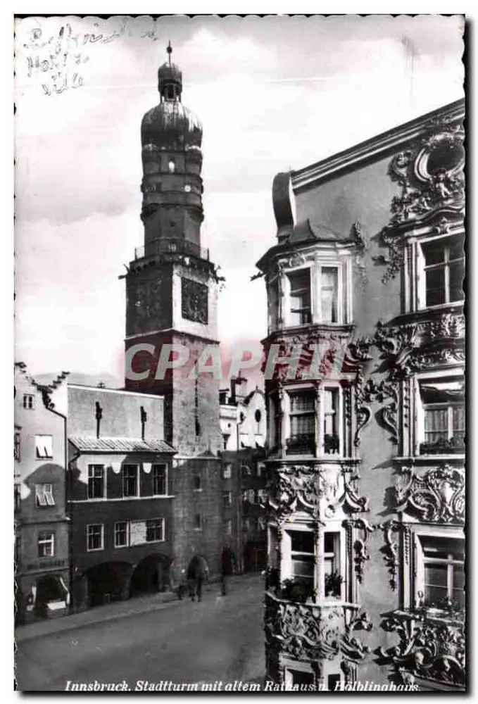 Innsbruck. Stadtturm mit altem Rathaus und Hölblinghaus — Echle Fotografie - Vorderseite