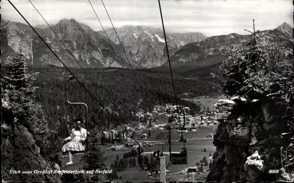 Vista do teleférico Seefelderjoch sobre Seefeld — editor Echte Photographie, n° 8668 - Frente