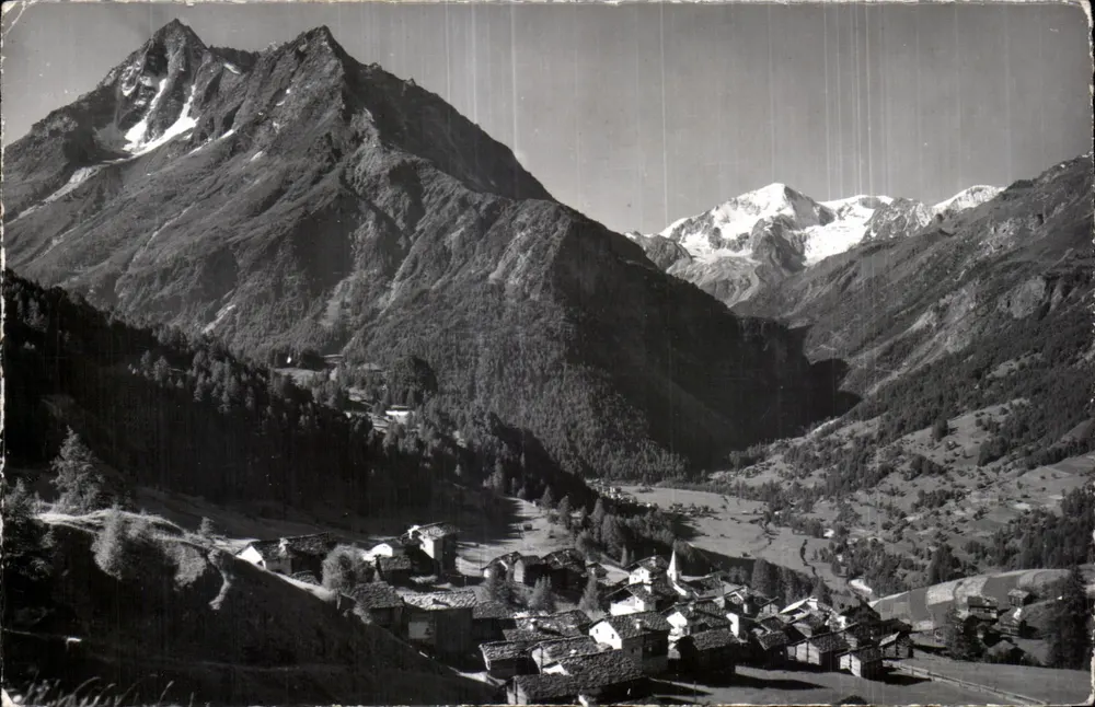 La Sage, die Zähne von Velsalvi und der Pigne d'Arolla — Foto. Klopfenstein, Adelboden - Vorderseite