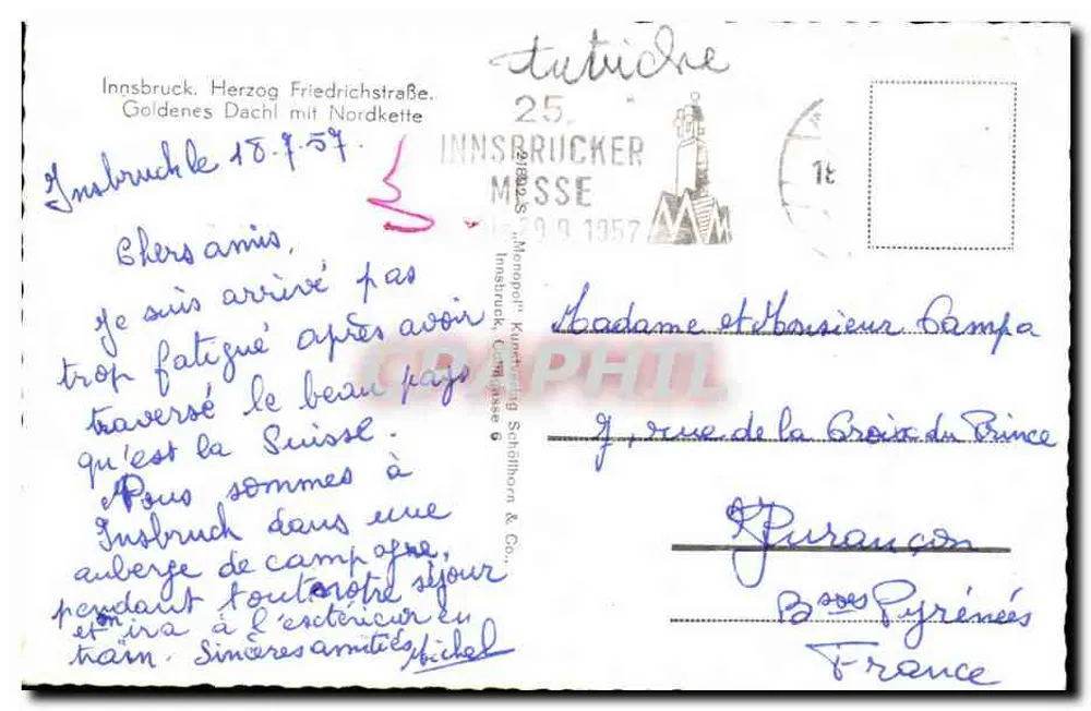 Innsbruck — Goldenes Dachl mit Nordkette — Verlag Innsbrucker Kunstverlag & Co. - Rückseite