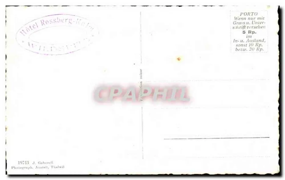 Gasthaus Wildspitz — panorama — J. Gaboroll, Thalwil - Verso